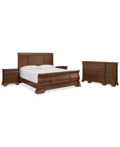 Macy's Nelman King Bed 3pc Set (bed, Dresser, Nightstand), Created For  In Transparent