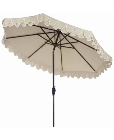 Safavieh Elegant 11' Valance Umbrella In Brown