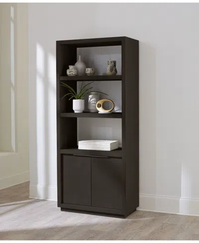 Macy's Tivie 74" Wood Floating Base Bookshelf In Brown