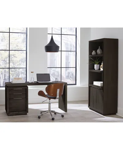 Macy's Tivie 74" Wood Floating Base Bookshelf In Brown