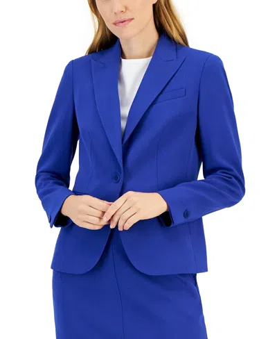 Anne Klein Missy & Petite Executive Collection Single-button A-line Skirt Suit Set, Created For Macy's In Blue