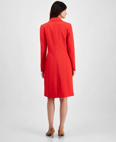 Le Suit Women's Elongated Blazer Dress Suit Set, Regular & Petite In Red