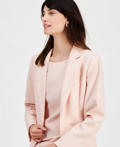 Le Suit Women's Elongated Blazer Dress Suit Set, Regular & Petite In Pink