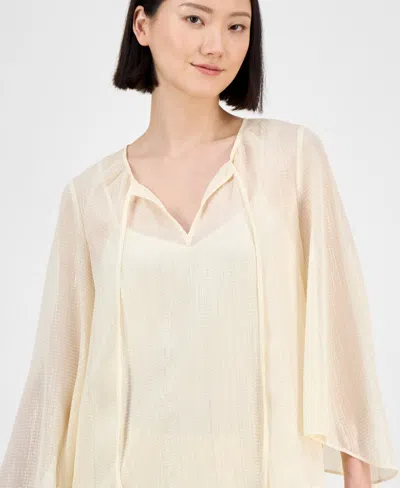 Anne Klein Women's Tie-neck Blouse In Neutral