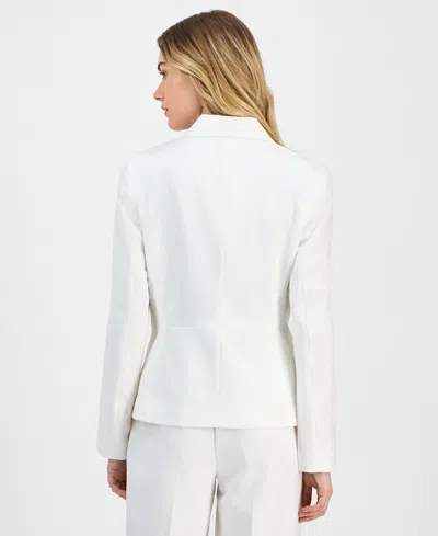 Le Suit Women's Crepe Two-button Jacket & Pull-on Pantsuit Set, Regular & Petite In White
