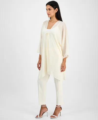 Anne Klein Women's Tie-front Kimono Top In White