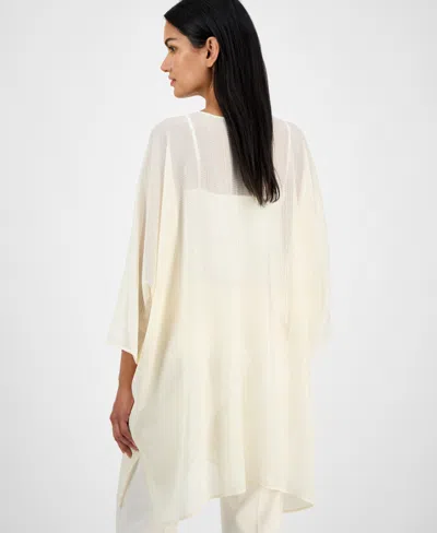 Anne Klein Women's Tie-front Kimono Top In White
