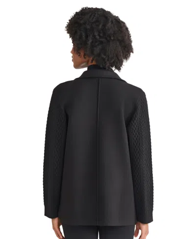 Jones New York Petite Long Sleeve Knit Blazer Jacket In Black