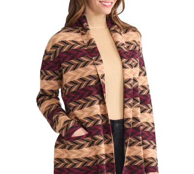 Jones New York Petite Chevron Belted Cardigan Sweater In Multi