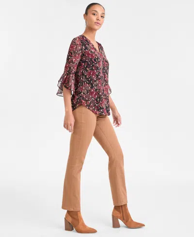 Jones New York Petite Lexington Straight Jeans In Brown