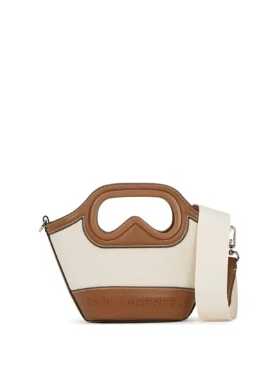 Karl Lagerfeld Beige K Aviator Tulip Mini Tote In Neutral