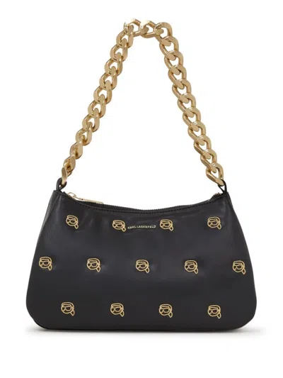 Karl Lagerfeld Black K Ikonik 2.0 Shoulder Bag In Black