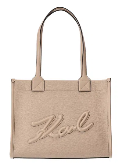 Karl Lagerfeld Beige K Skuare Medium Tote In Neutral