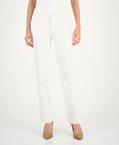 Anne Klein Petite Mid-rise Pants In White