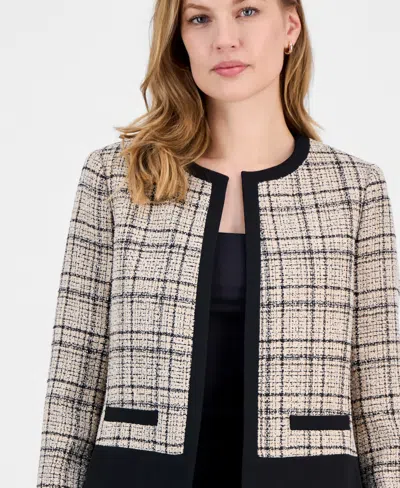Kasper Women's Tipped Boucle Cardigan Jacket In Multi