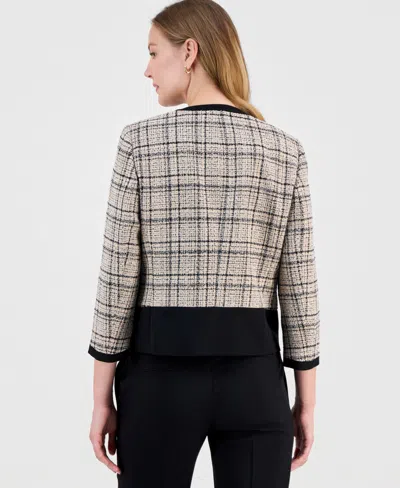 Kasper Women's Tipped Boucle Cardigan Jacket In Multi