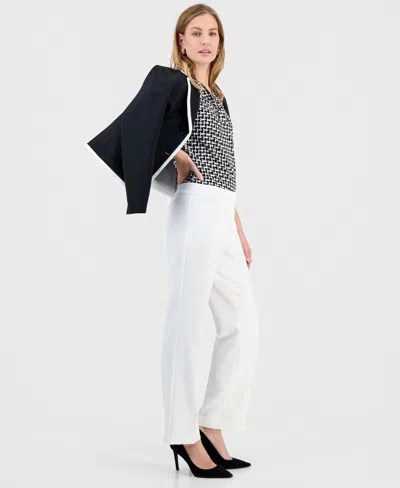 Kasper Petite Julia Stretch Crepe Pants In White