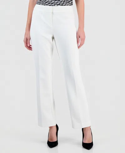 Kasper Petite Julia Stretch Crepe Pants In White