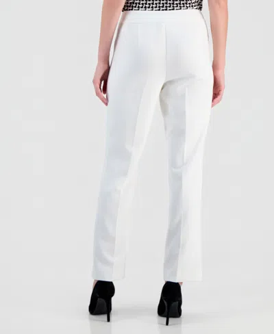 Kasper Petite Julia Stretch Crepe Pants In White