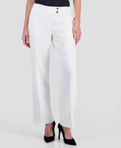 Kasper Women's High Rise Wide-leg Pants, Regular & Petite In White