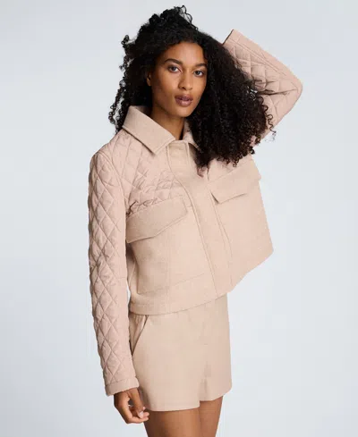 Kenneth Cole Quilted Patch Pocket Jacket In Multi