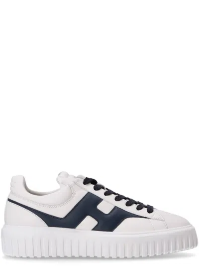 Hogan H-stripes Low-top Sneakers With Smooth Leather Upper In White