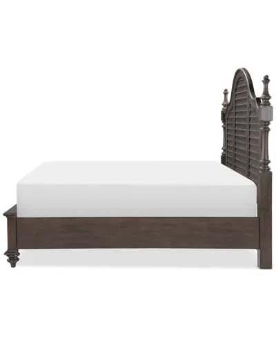 Macy's Mandeville Louvered California King Storage Bed In Brown