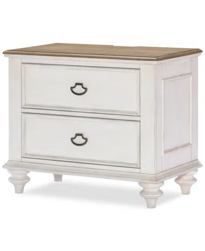 Macy's Mandeville 3pc Bedroom Set (upholstered Queen Storage Bed + Dresser + 2-drawer Nightstand) In White