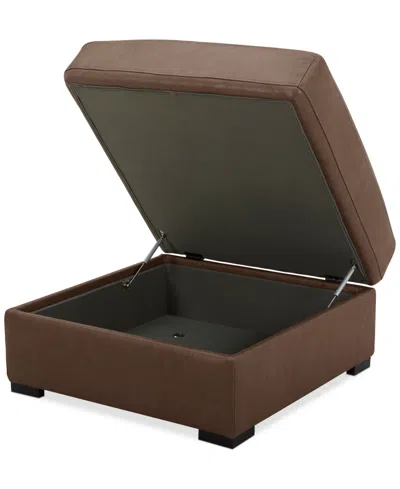 Macy's Radley 36" Leather Storage Ottoman, Created For  In Brown