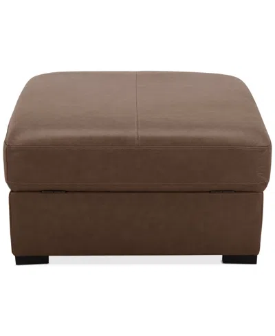 Macy's Radley 36" Leather Storage Ottoman, Created For  In Brown