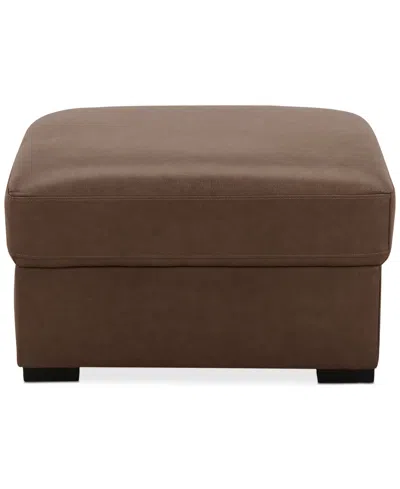 Macy's Radley 32" Leather Ottoman, Created For  In Brown