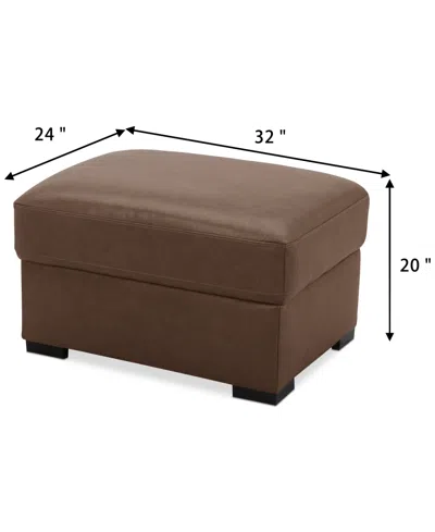 Macy's Radley 32" Leather Ottoman, Created For  In Brown
