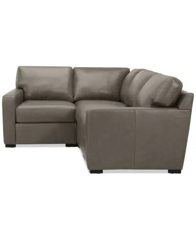 Macy's Radley 101" 4-pc. Leather Corner Sectional, Created For  In Brown