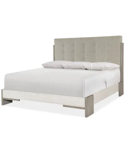 Bernhardt Foundations Upholstered Button Tufted Panel Bed In Animal Print