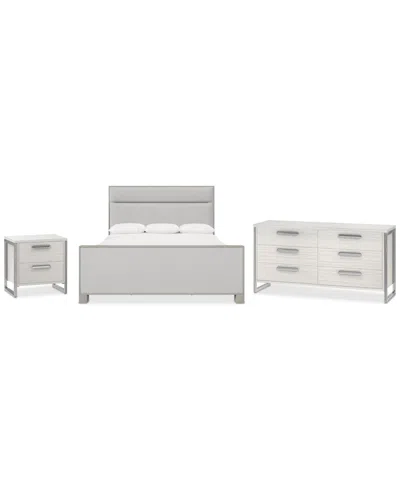 Bernhardt Stratum 3pc Bedroom Set (queen Bed + Dresser + Small Nightstand) In Transparent