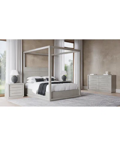 Macy's Tivie 3pc Bedroom Set (queen Canopy Bed + Dresser + Nightstand), Created For  In Gray