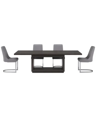 Macy's Tivie 5 Pc Dining Set (rectangular Table + 4 Dining Chairs), Created For  In Brown