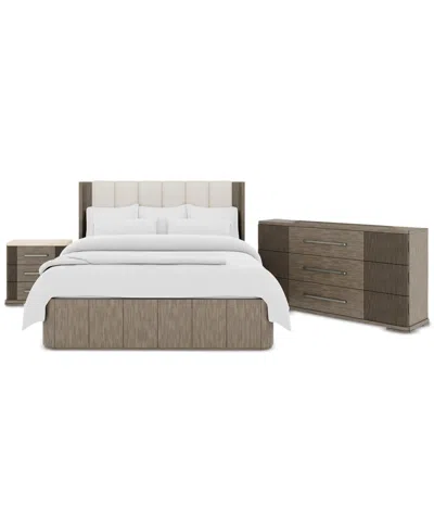 Macy's Frandlyn 3-pc. King Bedroom Set (bed, Dresser & Stone Top Nightstand) In Brown
