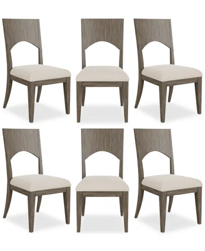 Macy's Furniture 6-pc. Rubberwood Frandlyn Side Chair Set In Brown