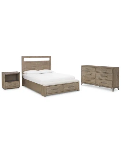 Macy's Intrigue Bedroom 3-pc. Set (queen Storage Bed, One-drawer Nightstand & Dresser) In Transparent