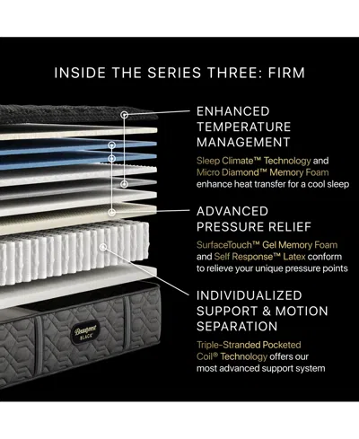 Beautyrest Black Series Three 14.25" Extra Firm Mattress Set- Twin Xl In Transparent