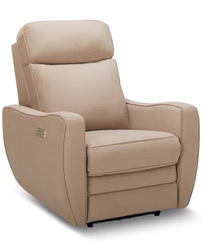 Macy's Garso Fabric Wallhugger Power Recliner With Power Headrest And Power Lumbar, Created For  In Brown