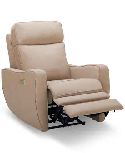 Macy's Garso Fabric Wallhugger Power Recliner With Power Headrest And Power Lumbar, Created For  In Brown