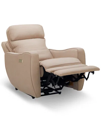Macy's Garso Fabric Wallhugger Power Recliner With Power Headrest And Power Lumbar, Created For  In Brown
