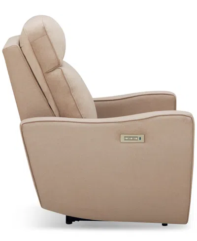 Macy's Garso Fabric Wallhugger Power Recliner With Power Headrest And Power Lumbar, Created For  In Brown