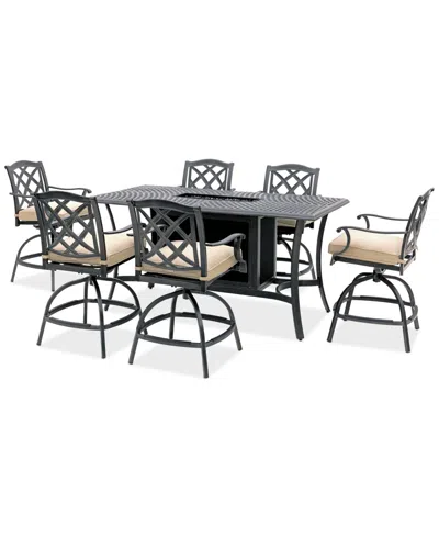 Agio Wythburn 7-pc. Outdoor Bar Height Fire Pit Chat Set, Created For Macys