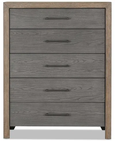 Macy's Portmore 3pc Queen Storage Set (panel Bed, Chest & 2-drawer Nightstand Soft Close Drawers), Created  In Brown