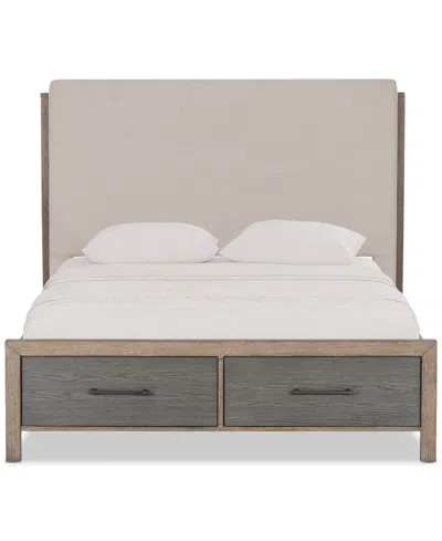 Macy's Portmore 3pc California King Storage Set (upholstered Bed, Chest & 2-drawer Nightstand With Soft Clo In Brown