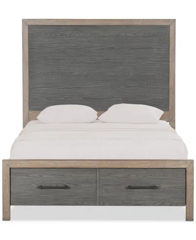 Macy's Portmore 3pc California King Storage Set (panel Bed, Dresser & 2-drawer Nightstand With Soft Close D In Brown