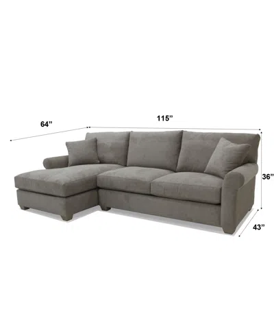 Macy's Reiter 2-pc. Fabric Sectional Sofa, Exclusively At  In Gray
